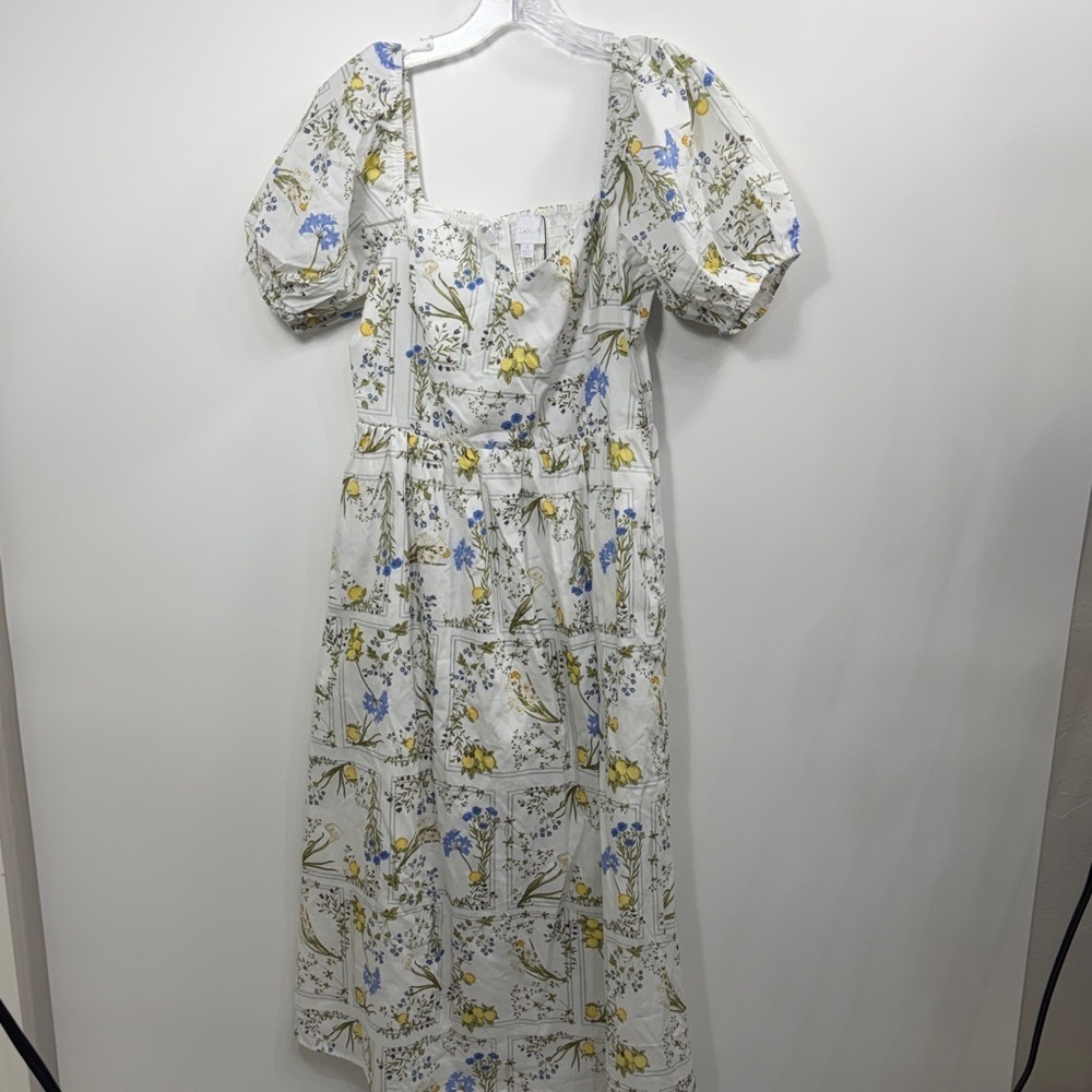 Sugarlips Cecili Floral Alesia Puff Sleeve Maxi dress size medium. NWT